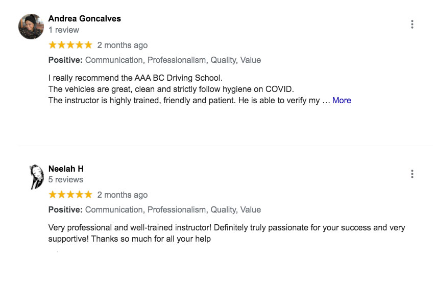 drivers-testimonials driver's testimonials